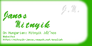 janos mitnyik business card